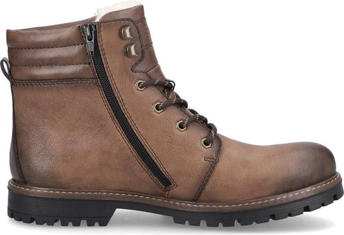 Rieker Boots Warm Lined Lace Up Wood