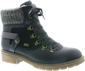 Rieker Boots Y9143-01 - Black Lace Up Hiker