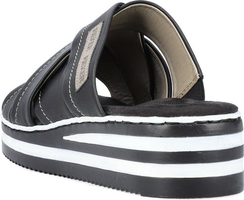 Rieker Sandals Black/iron Wedge Slide