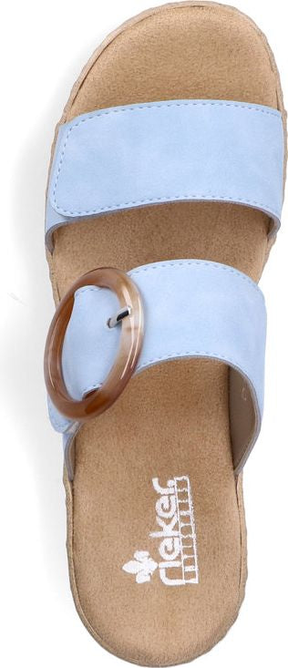 Rieker Sandals Blue 2 Strap With Buckle