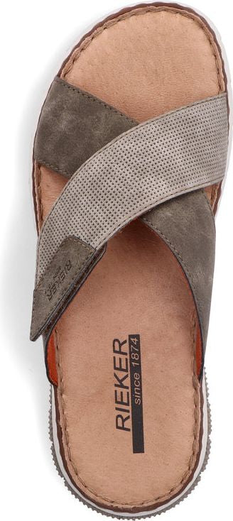 Rieker Sandals Grey Cross Strap Sandal