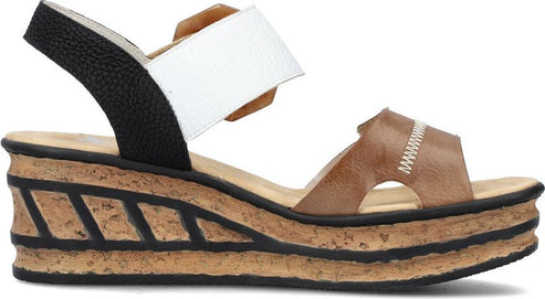 Rieker Sandals Multi Wedge With Buckle