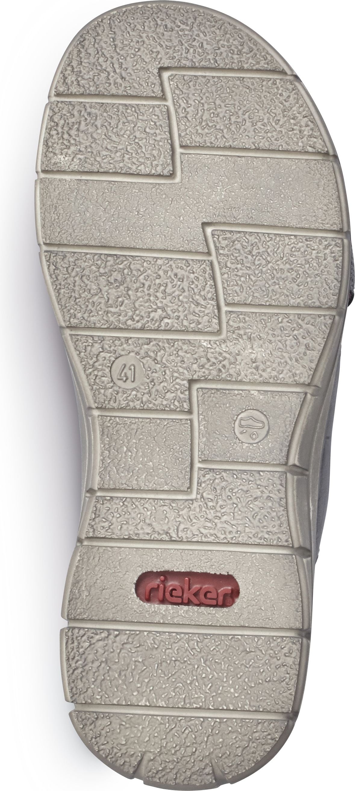shoe sole with textured patterns and text labels