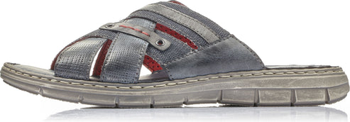 Gray men's sandal with a thick tread.