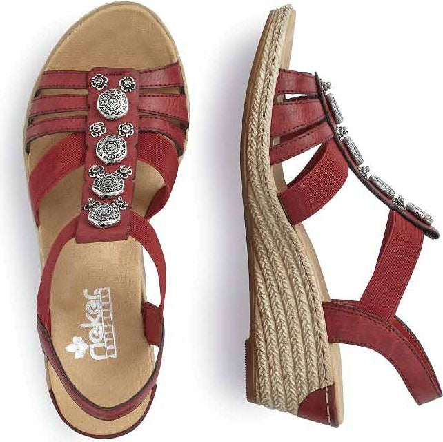 Rieker Sandals Red T-strap Sandal