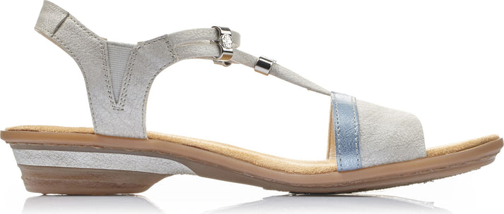 Rieker Sandals White/silver Strappy Sandal