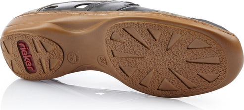 A shoe sole with visible sizes.