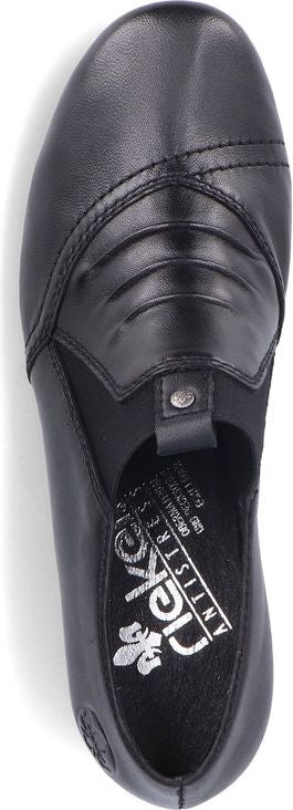 Rieker Shoes Black Slip On W Heel