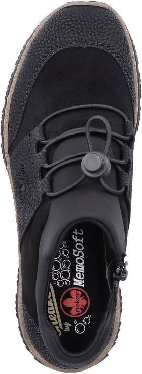 Rieker Shoes Black Toggle Lace Up