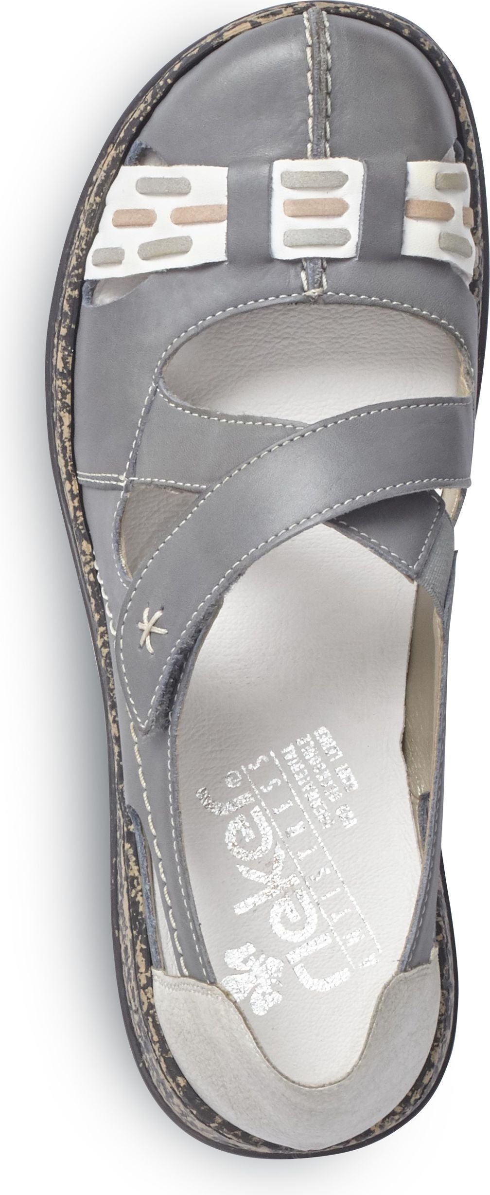 Rieker Shoes Grey Criss Cross Velcro Shoe