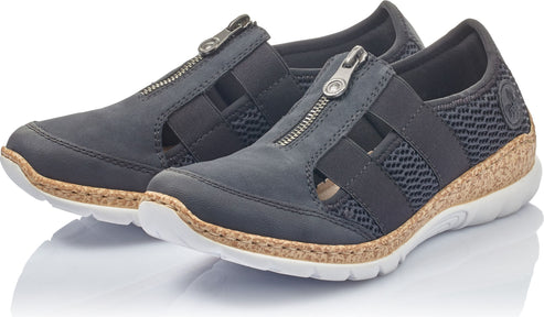 Rieker Shoes Navy Center Zip Shoe