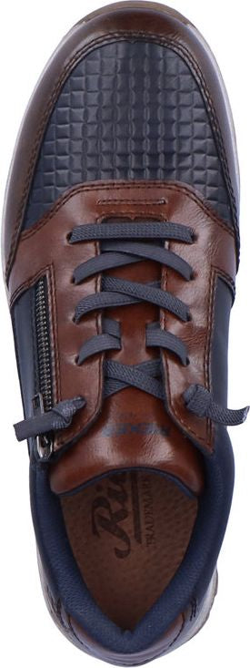 Rieker Shoes Navy Lace Up With Side Zip