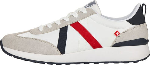 Rieker Shoes Offwhite/red And Black Stripe Lace Up