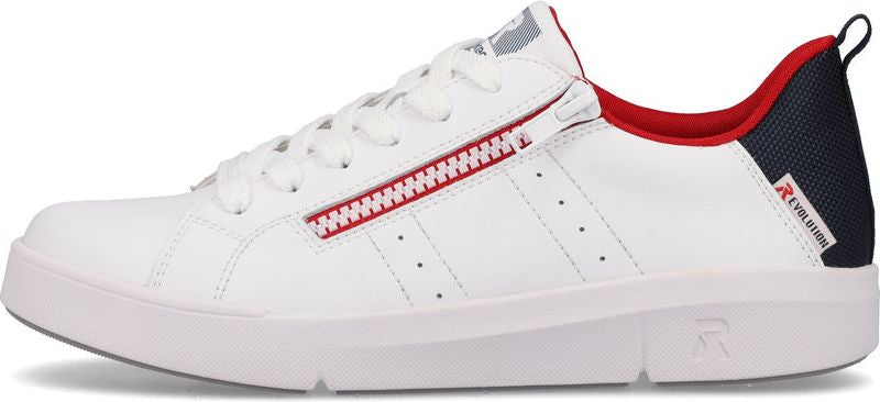 Rieker Shoes White Side Zip Sneaker