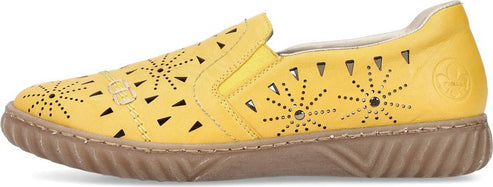 Rieker Shoes Yellow Perf Slip On