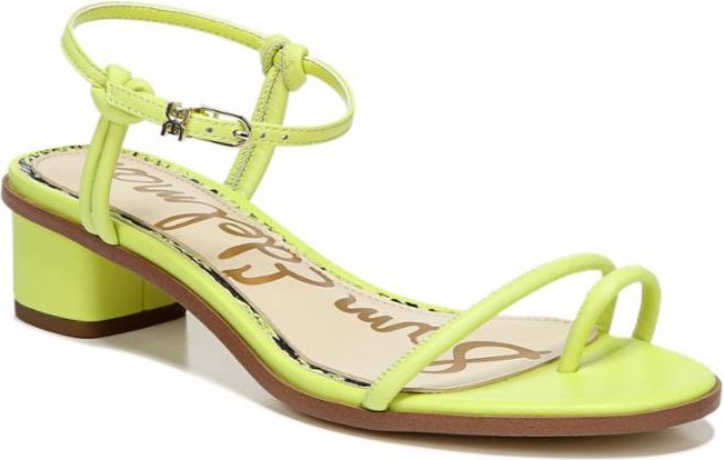 Sam Edelman Sandals Isle Neon Butter Nappa Leather Lime Cocktail
