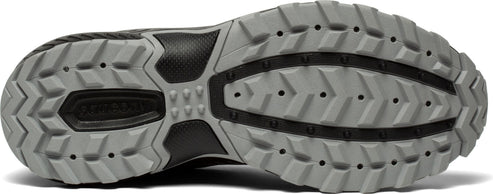Close-up of a shoe sole featuring a gray pattern with dark lines and small dots.