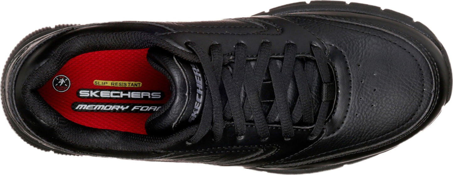 Black shoe with laces and Memory Foam inner sole.