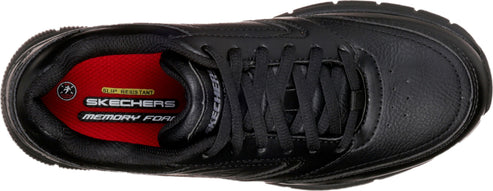 Black shoe with laces and Memory Foam inner sole.