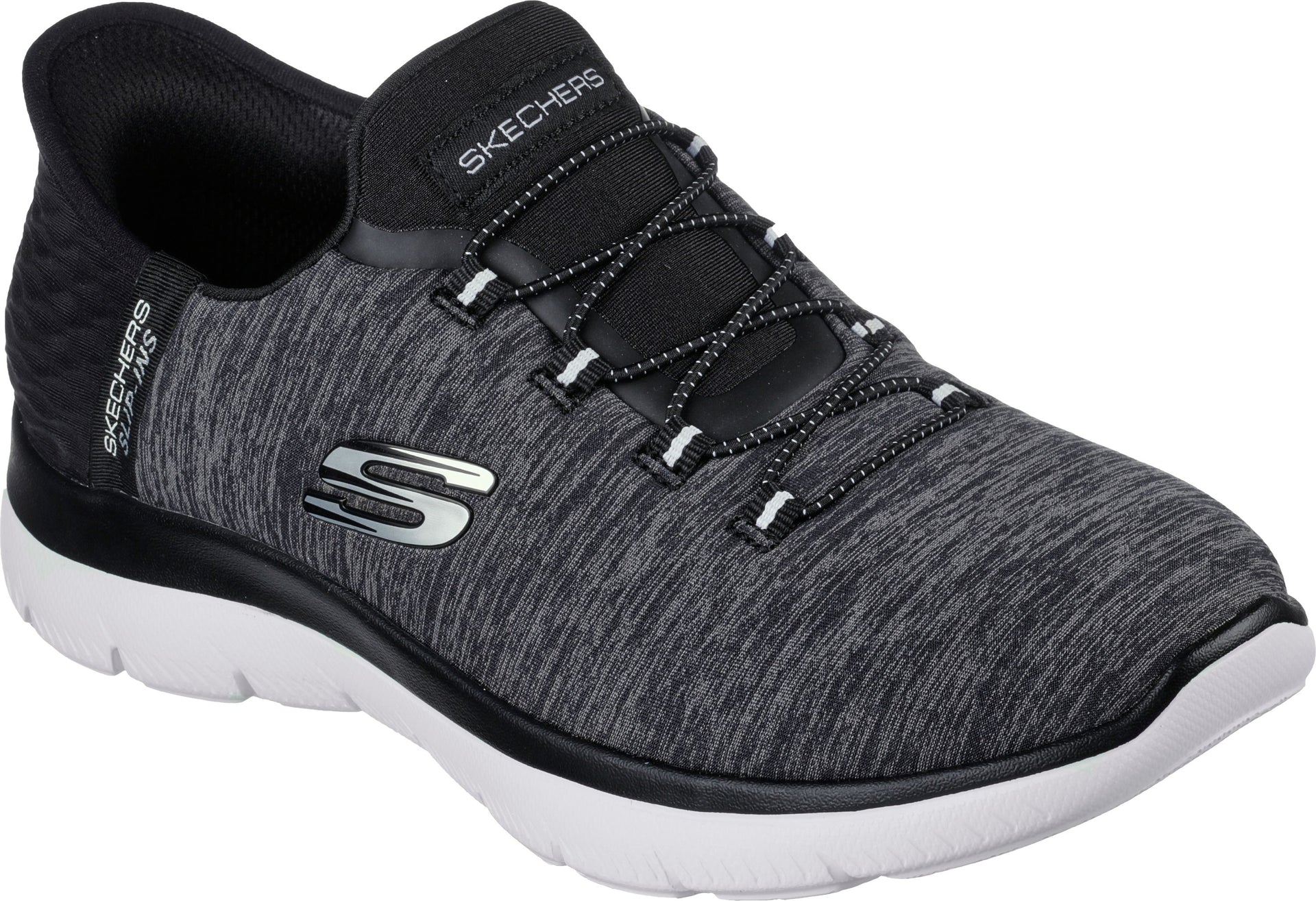 Slip-ins Summits Dazzling Black White – Quarks Shoes