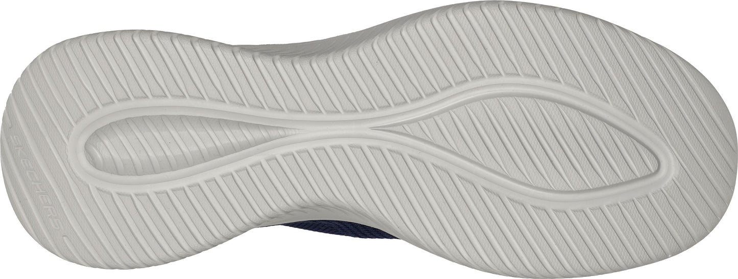 The shoe's light gray outsole has parallel stripes for traction.