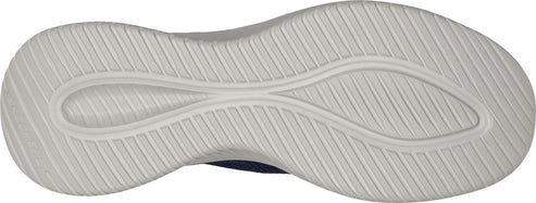 The shoe's light gray outsole has parallel stripes for traction.