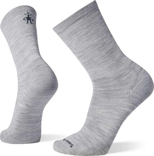 Pair of gray wool crew socks.