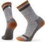 Pair of gray socks with orange accents on heel and toe.