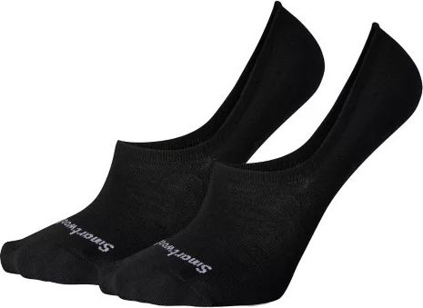 Two low-cut black socks, showing the Smartwool logo on the side.