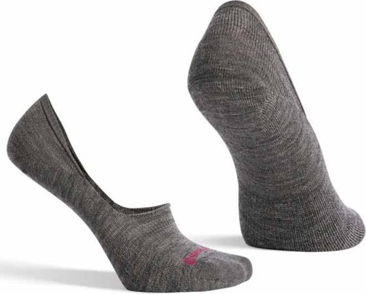 Two heather gray, no show socks, one upright, one on its side.