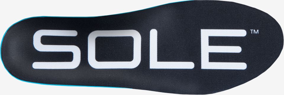 Insole with the word "SOLE" in white.