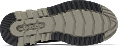 The sole of a shoe, featuring the word "SOREL".