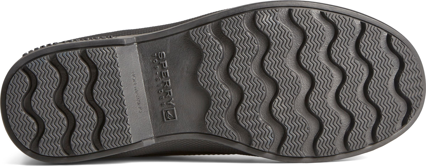 Sole of a shoe with wavy, non-slip pattern and a 'SPERRY' logo.