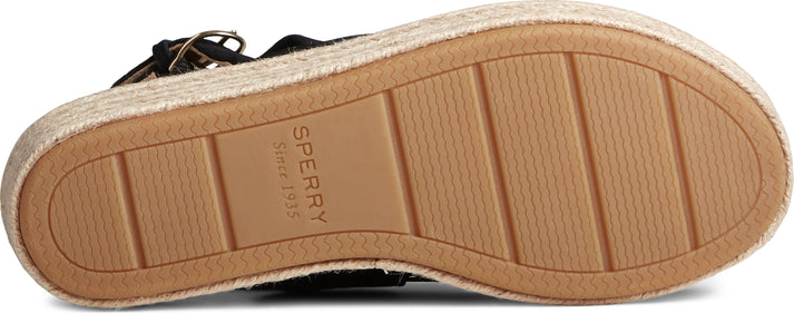 Sperry Sandals Delmare Plushwave Flatform Black