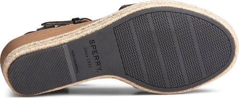 Sperry Sandals Fairwater Plushwave Wedge Black