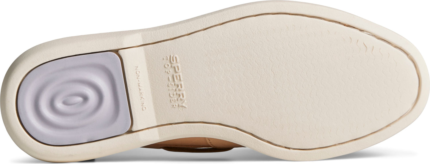 The sole of a shoe showing the non-slip bottom.