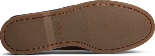 brown shoe sole with visible stitching and "SPERRY" logo