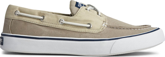 Slip-on canvas shoe with laces.