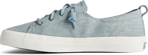 A light blue sneaker with white soles and light blue laces.