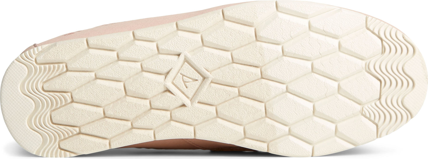 Shoe sole with hexagon and wave pattern.