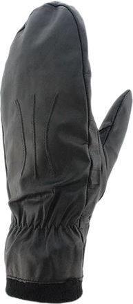 Black leather mitten with a thumb.