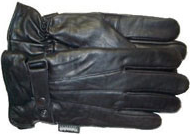 Pair of black leather gloves.