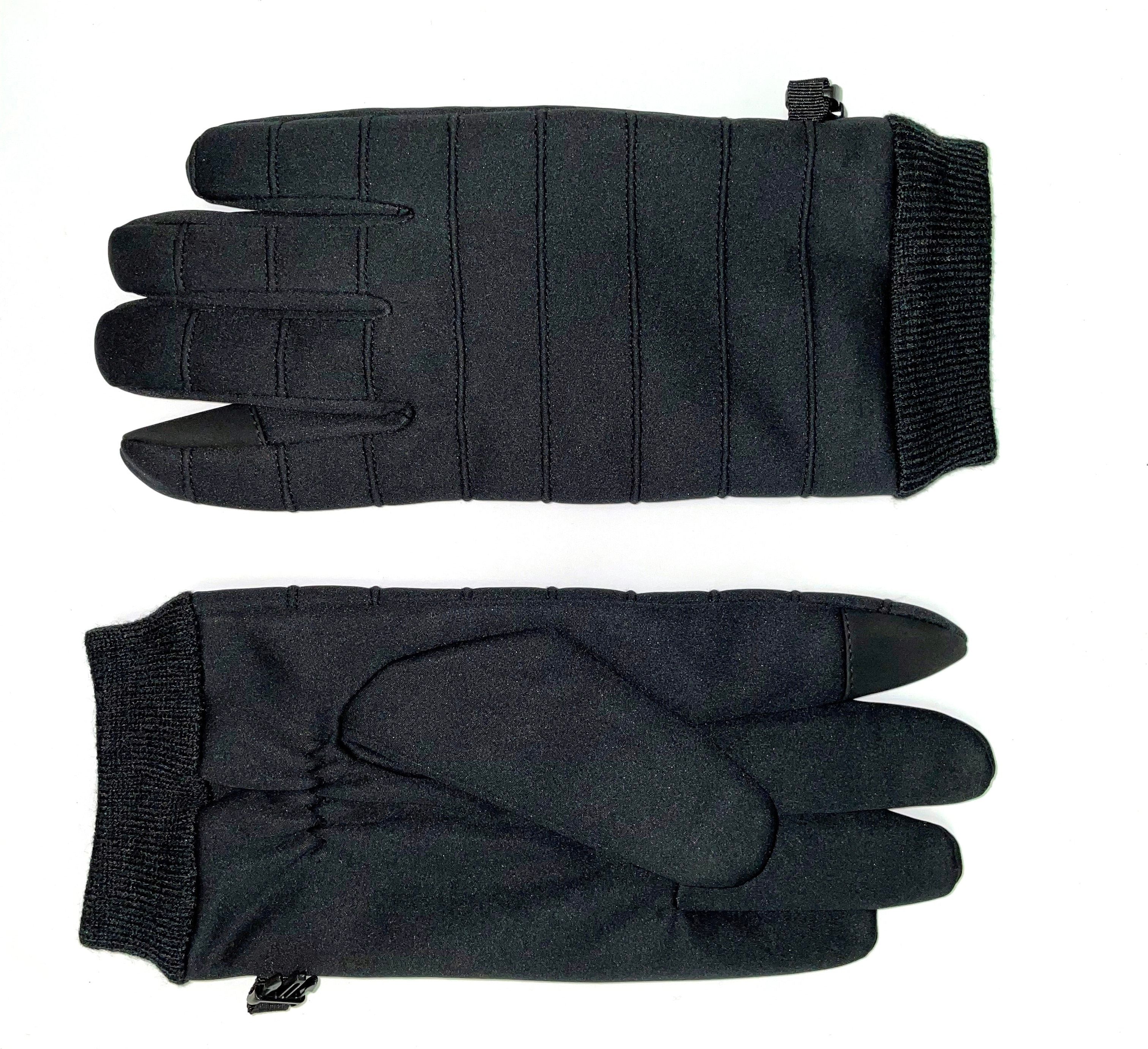 Stretch Fabric Glove With Touch Function Fleece Lined Black