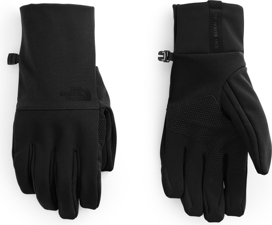 A pair of closed black gloves with a small buckle.