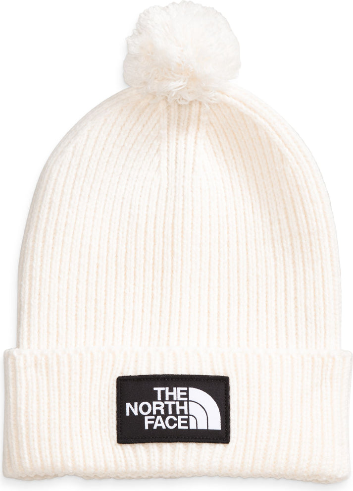 The North Face Accessories Tnf Logo Box Pom Beanie Gardenia White