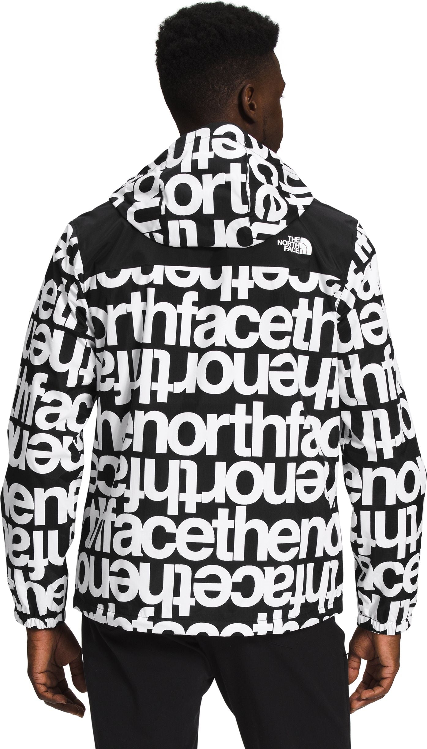 M Antora Jacket TNF Black TNF Black TNF Lowercase Print – Quarks Shoes