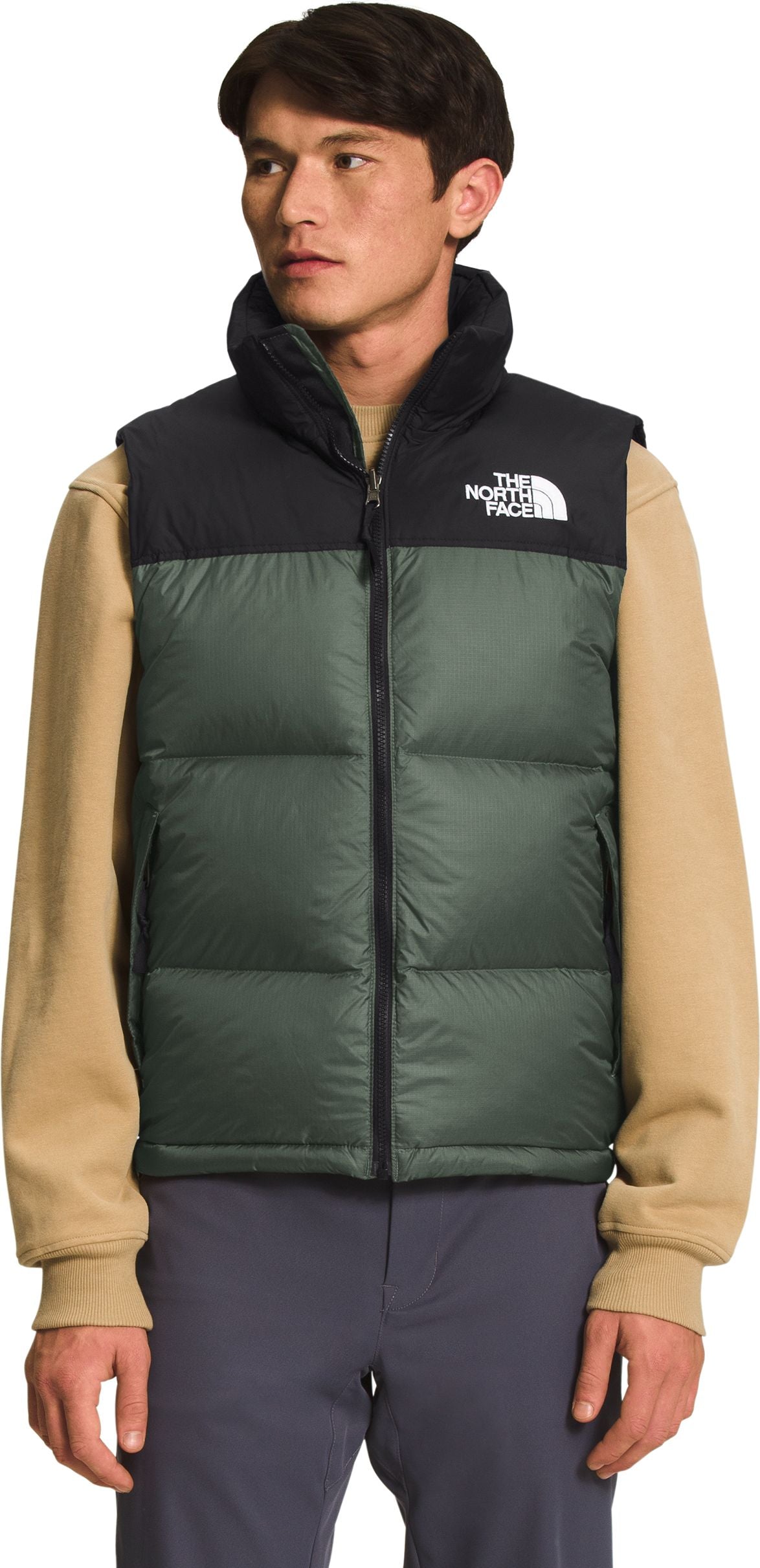 Mens 1996 Retro Nuptse Vest Thyme | Quarks Shoes