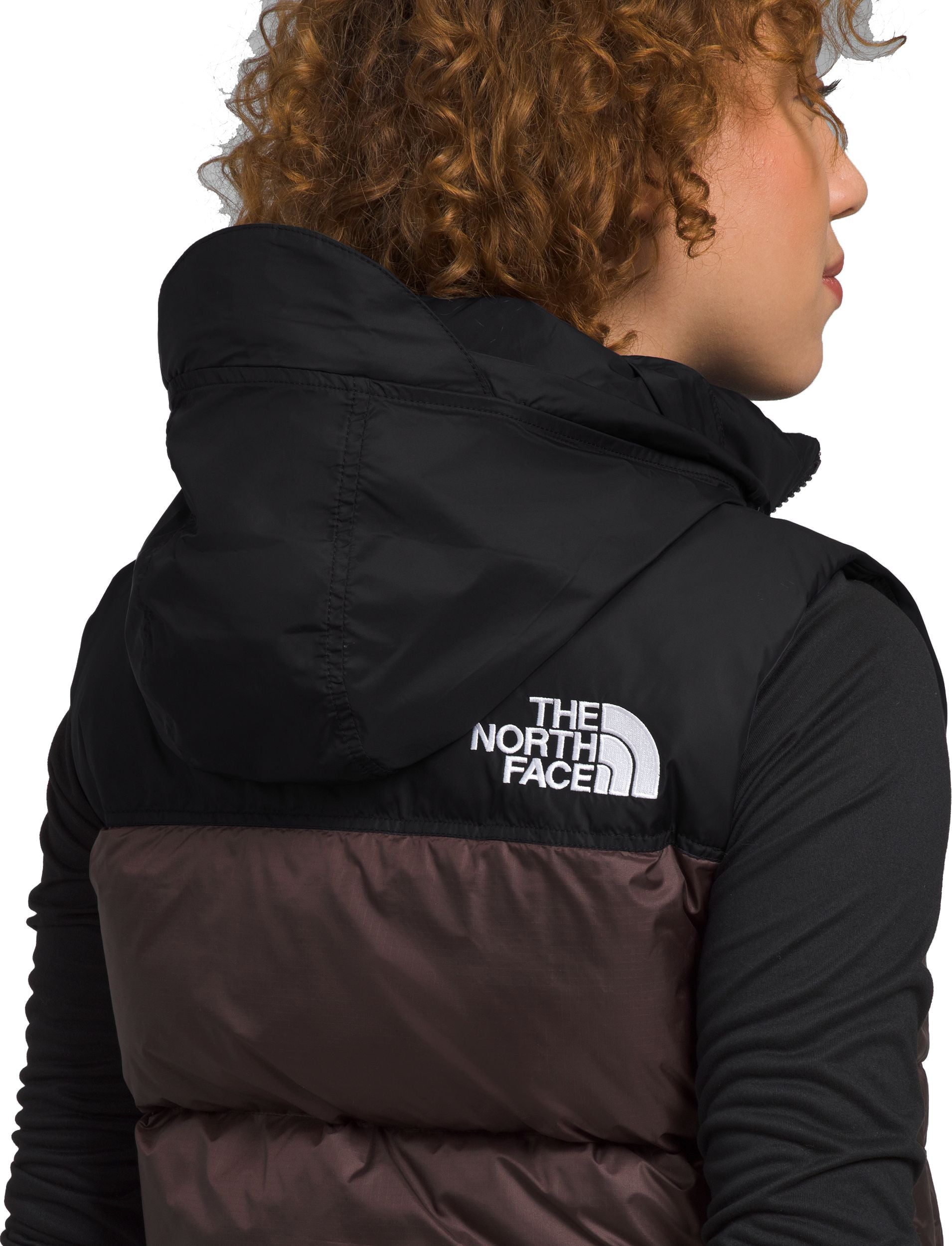 Women's 1996 Retro Nuptse Vest Coal Brown TNF Black | Quarks Shoes