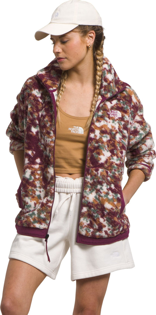 The North Face Apparel W Campshire Fleece Jacket Boysenberry Velocity Texture Print