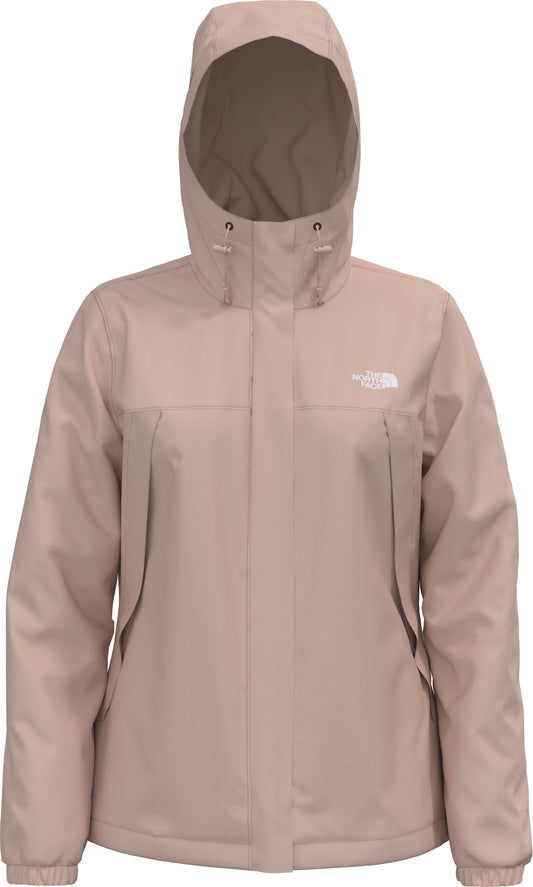 Light pink hooded jacket.